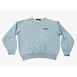 Vintage 90s Polo Sport Ralph Lauren Mens Crewneck Sweatshirt Gray Medium Preppy